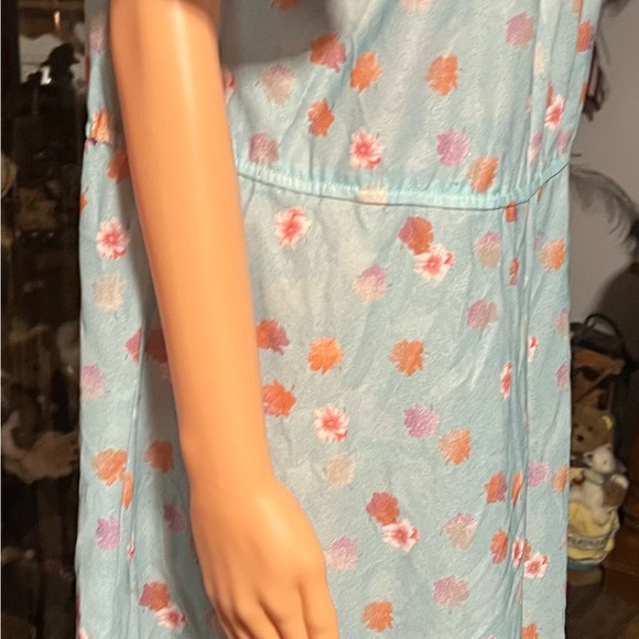 Vintage handmade Floral Blue Dress - Picture 3 of 4